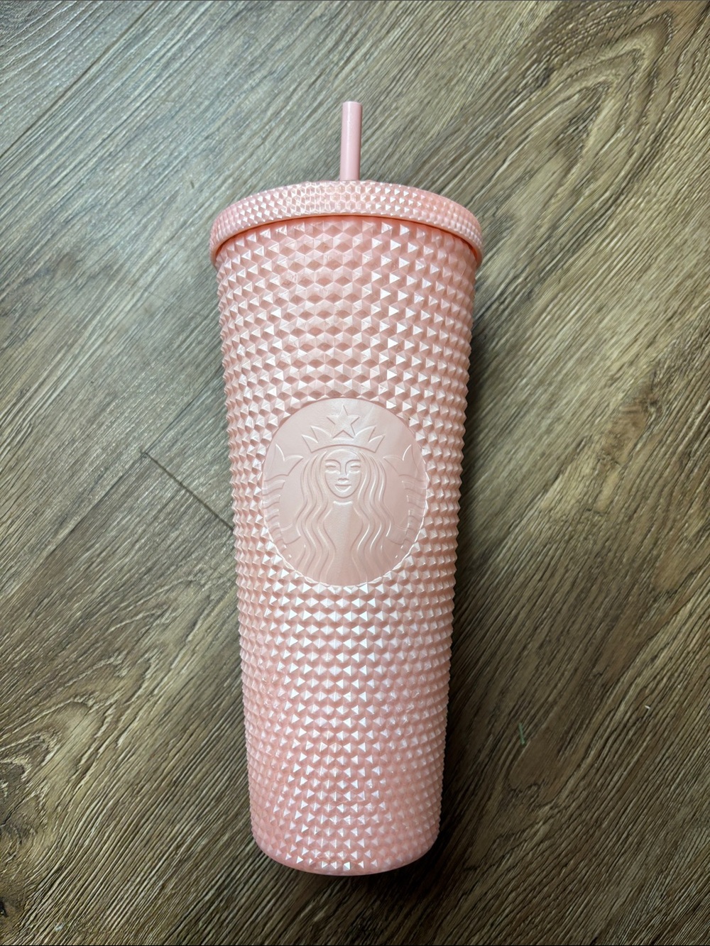 Starbucks Blush Pink Studded Cold Cup with Straw
